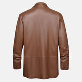 Coat Style Leather Blazer Men